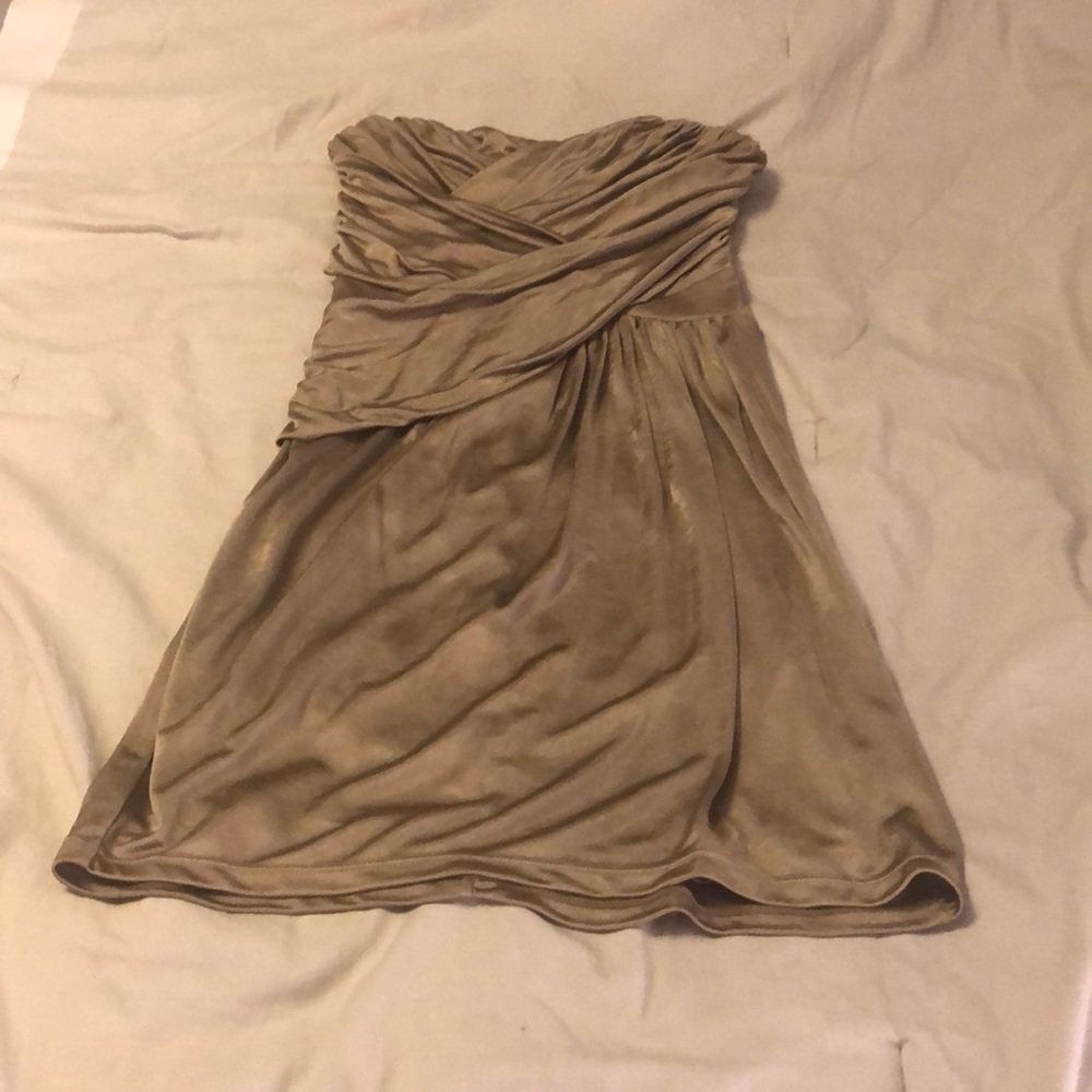 Classy Pewter Strapless Dress